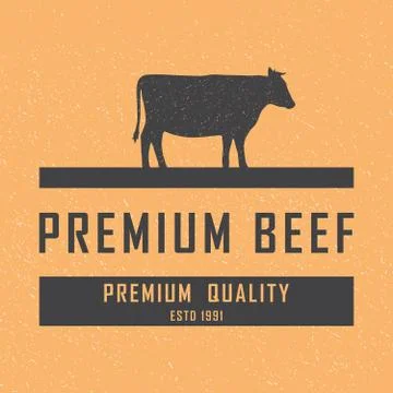Premium beef logo. Labels, badges and design elements. Retro style. Vector Stockillustratie