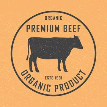 Premium beef logo. Labels, badges and design elements. Retro style. Vector Illustrazione stock