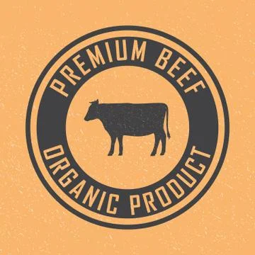 Premium beef logo. Labels, badges and design elements. Retro style. Vector Stock Illustration