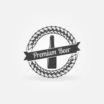 Premium beer bottle logo Stock Illustration