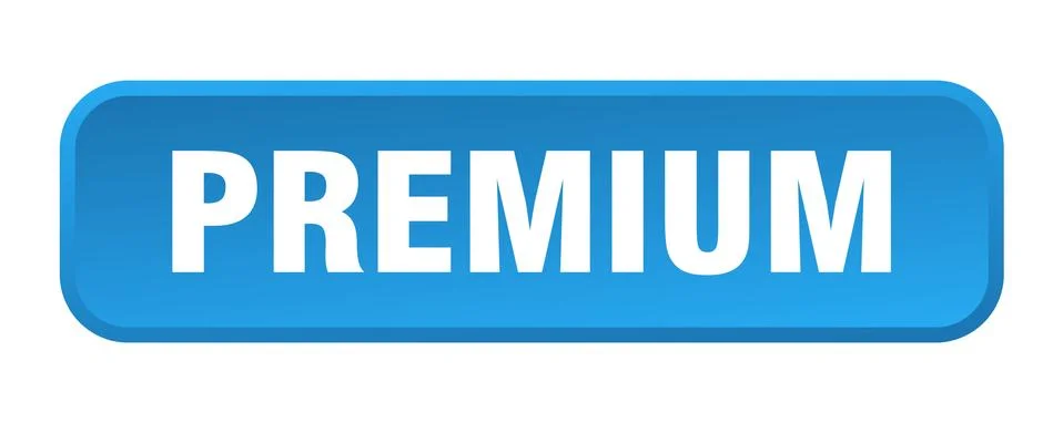 Premium button. premium square 3d push button Stock Illustration