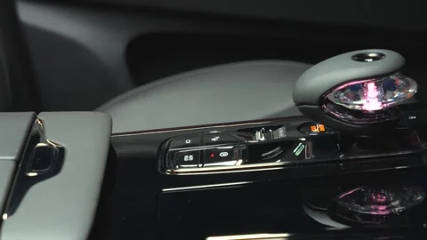 Premium car interior. Car interior. Black studio Stock Footage 279142399