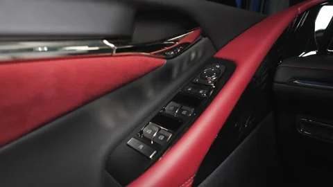 Premium car interior. Car interior. Black studio Stock Footage 279142403