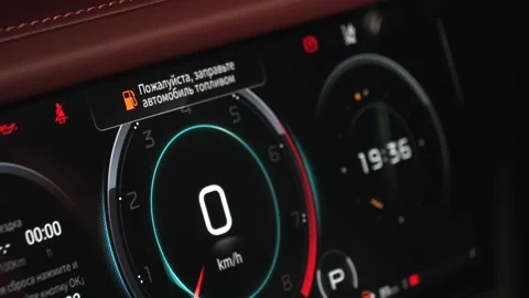 Premium car interior. Car interior. Black studio Stock Footage 279142444