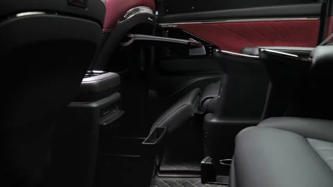 Premium car interior. Car interior. Black studio Stock Footage 279142467