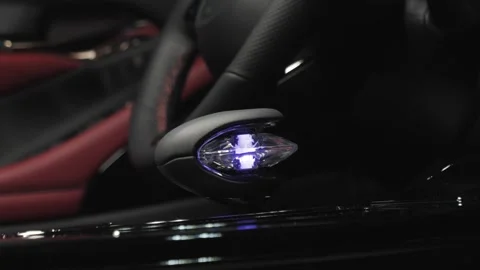 Premium car interior. Car interior. Black studio Stock Footage 279142475