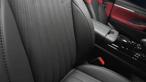 Premium car interior. Car interior. Black studio Stock Footage 279142496