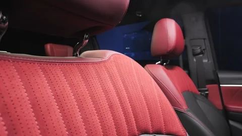 Premium car interior. Car interior. Black studio Stock Footage 279142506