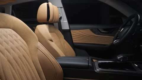 Premium car interior, controls, buttons and leather seats Stock Footage 269807297