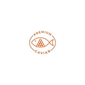 Premium caviar label. Vector logo icon template Stock Illustration