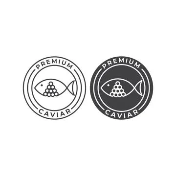 Premium caviar label. Vector logo icon template Stock Illustration