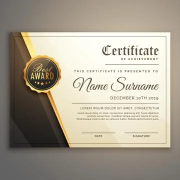 Premium certificate design vector template Stock Illustration