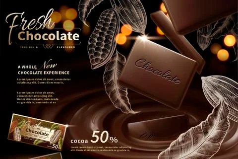 Premium chocolate ads Stock Illustration