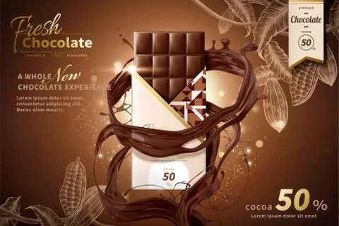 Premium chocolate ads Stock Illustration