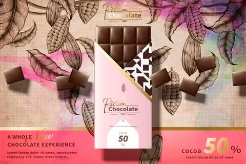 Premium chocolate ads Stock Illustration