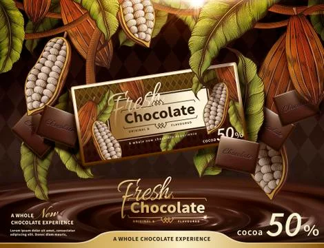 Premium chocolate ads Stock Illustration
