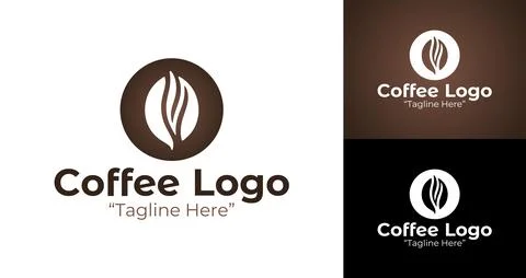 Premium Coffee Logo in Brown Illustrazione stock
