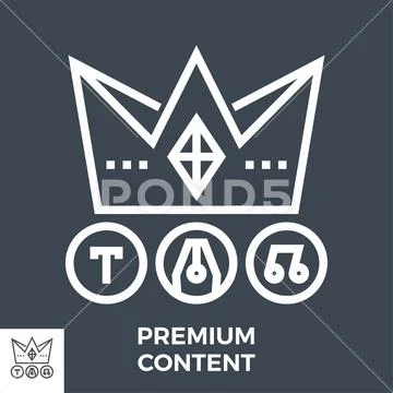 Premium content line icon Stock-Illustration