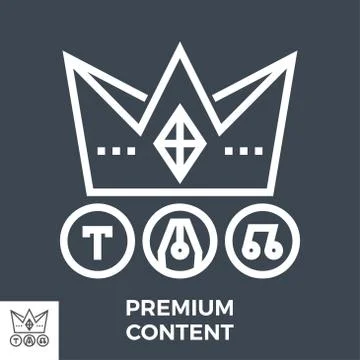 Premium content line icon Stock Illustration
