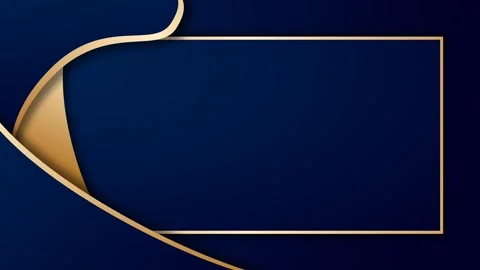 Premium Corporate Background with Elegant Gold Frame and Deep Blue Accents. Stock Footage 340075915