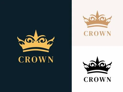 Premium crown logo design vector icon. Crown logo design vector template Stock Illustration