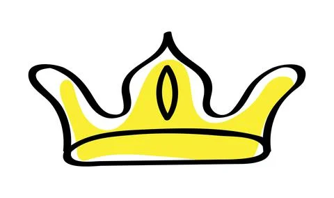 Premium crown vector in doodle style. King and queen crown as sketch. Stock Illustration