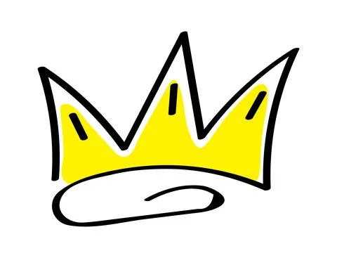 Premium crown vector in doodle style. King and queen crown as sketch. Illustrazione stock