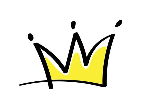 Premium crown vector in doodle style. King and queen crown as sketch. Stock Illustration