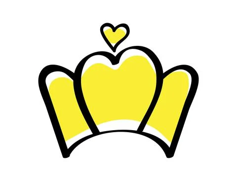 Premium crown vector in doodle style. King and queen crown as sketch. Stock Illustration