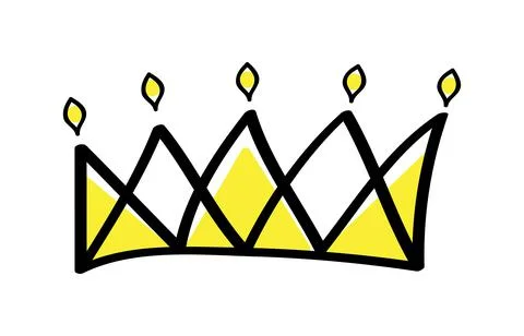 Premium crown vector in doodle style. King and queen crown as sketch. Stock-Illustration