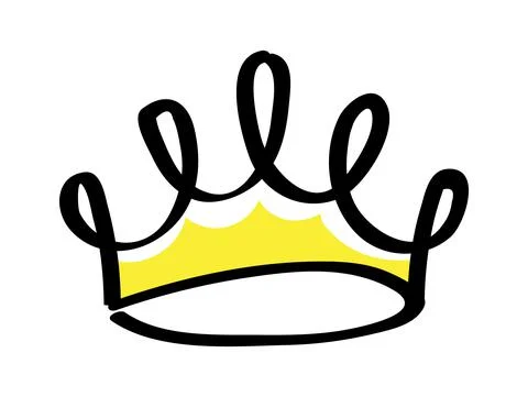 Premium crown vector in doodle style. King and queen crown as sketch. Illustrazione stock