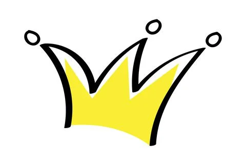 Premium crown vector in doodle style. King and queen crown as sketch. Stock Illustration