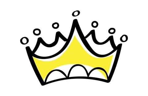 Premium crown vector in doodle style. King and queen crown as sketch. Stock Illustration