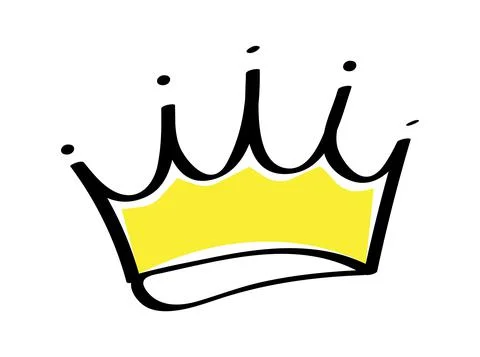 Premium crown vector in doodle style. King and queen crown as sketch. Stock-Illustration