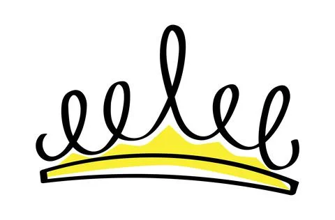 Premium crown vector in doodle style. King and queen crown as sketch. Stock-Illustration