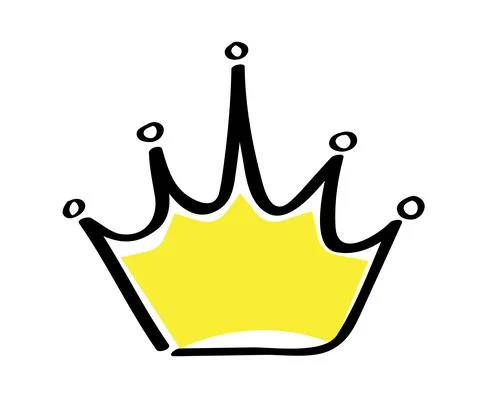 Premium crown vector in doodle style. King and queen crown as sketch. Stock Illustration