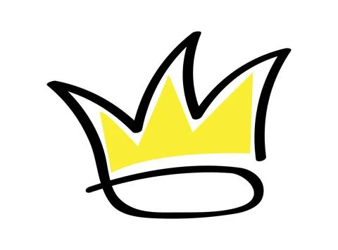 Premium crown vector in doodle style. King and queen crown as sketch. Stock Illustration