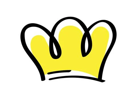 Premium crown vector in doodle style. King and queen crown as sketch. Stock Illustration