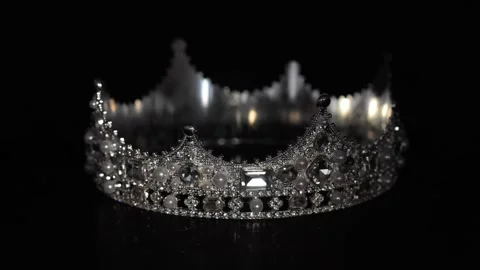 Premium Crystal Crown with Sparkling Reflections. Luxury Concept Stock Footage 339865786