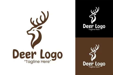Premium Deer Logo Design 스톡 일러스트