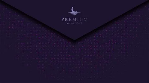 Premium design in style of a mailing envelope. Dark purple background with .. Illustrazione stock