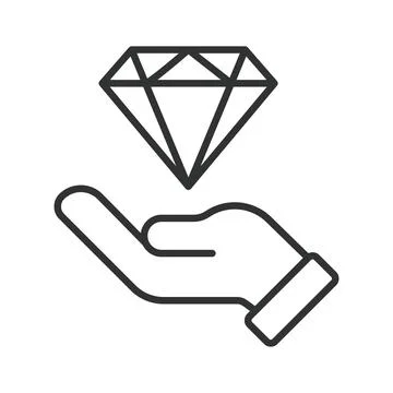 Premium diamond value icon in line design. Diamond, value, premium, quality イラスト素材
