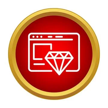 Premium digital content with diamond icon in browser window 스톡 일러스트
