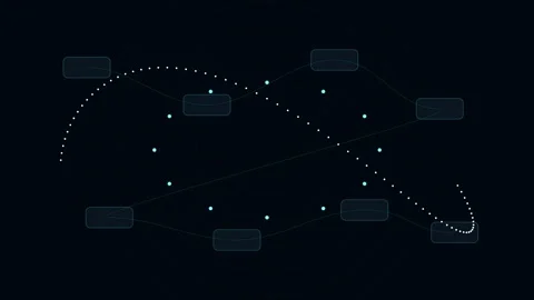 Premium Distributed Command Center and Network Control Pathways Vídeo Stock 338282746