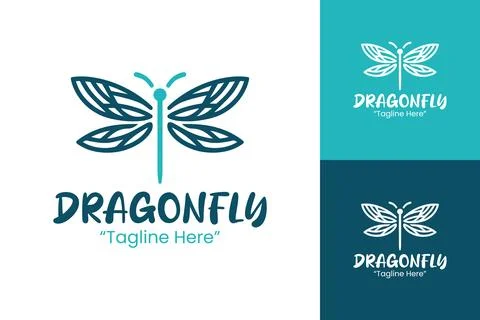 Premium Dragonfly Logo with Clean Lines for Branding Stock Illustration