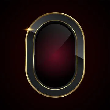 The premium elegant button in dark red and gold stoked, Smooth gradients an.. Stock Illustration