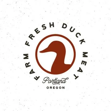 Premium fresh duck meat label. retro styled meat shop emblem. vector Stock Illustration