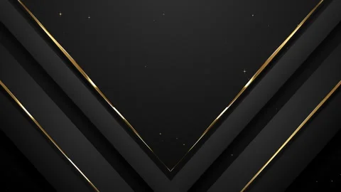 Premium Geometric Luxury Arrow Background with Gold Borders and Particle Sparks Stock Footage 346281248