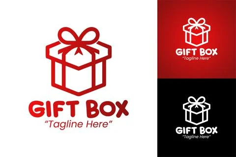 Premium Gift Box Logo Design Stock Illustration