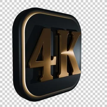 Premium Gold 3D Icon With Rounded Frame Transparent PNG 4K Stock Illustration